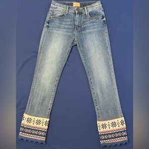 NWOT DRIFTWOOD SZ 24 Embroidered Capri Pants